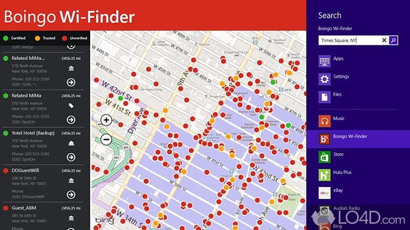 Easily plan travel routes - Screenshot of Boingo Wi-Finder