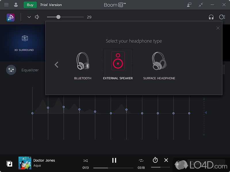 The Best System-Wide Volume Booster & Equalizer Software For PC - Screenshot of Boom 3D