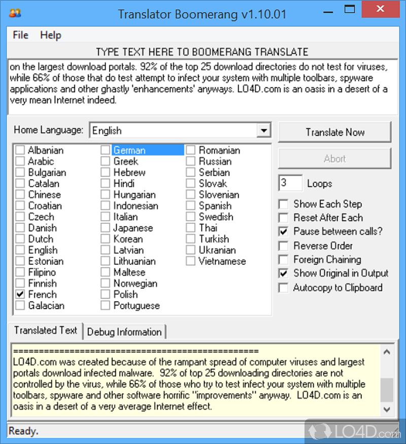 Boomerang Translator screenshot