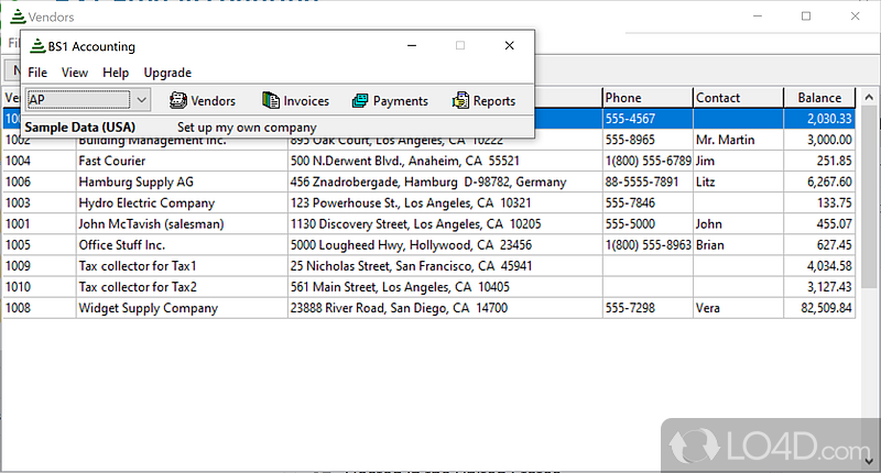 Free Accounting and Inventory Software - Screenshot of BS1 Free Accounting