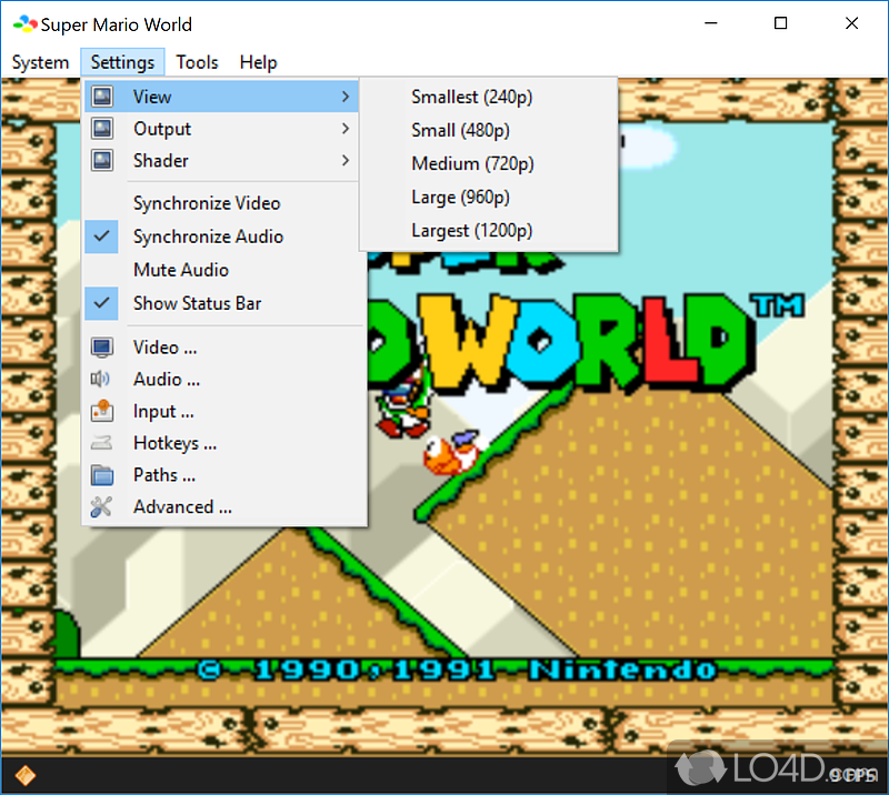 Bsnes: User interface - Screenshot of Bsnes