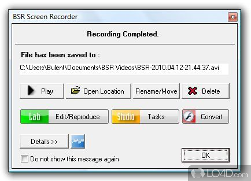 Captures video, audio and pictures of anything seen on the screen - Screenshot of BSR Screen Recorder