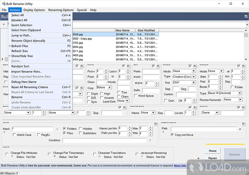 Familiar interface for quick accommodation - Screenshot of Bulk Rename Utility