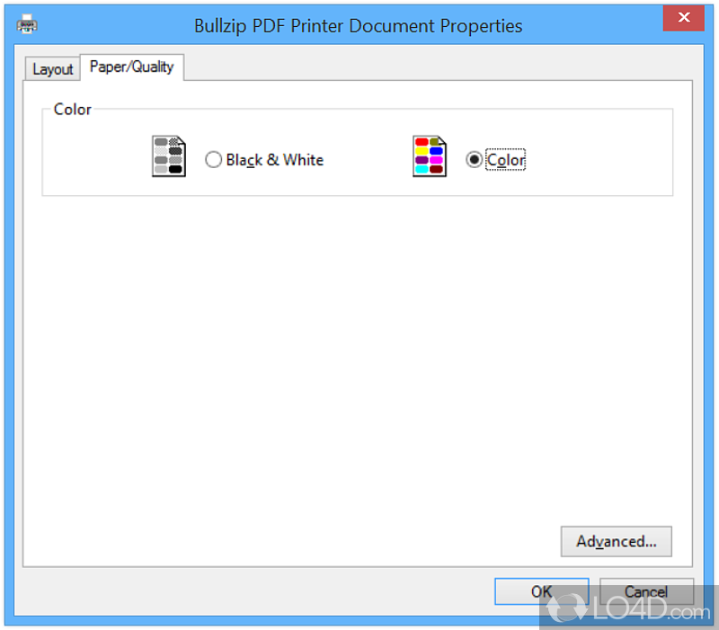 General configuration settings - Screenshot of Bullzip PDF Printer