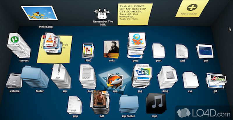 Turn your desktop into your room - Screenshot of BumpTop