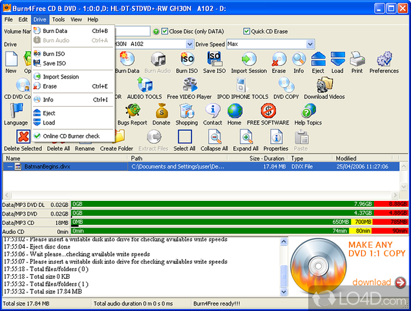 Fast setup and user-friendly interface - Screenshot of Burn4Free