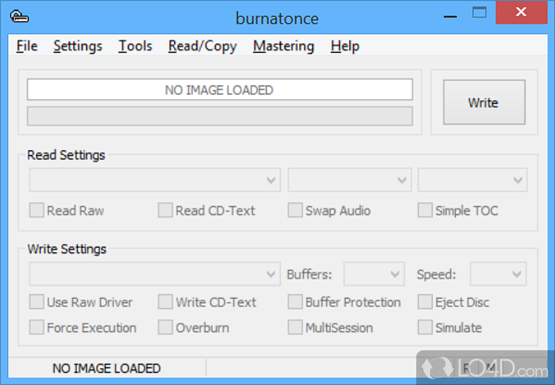 Burn disc images and create audio and data CDs - Screenshot of Burnatonce