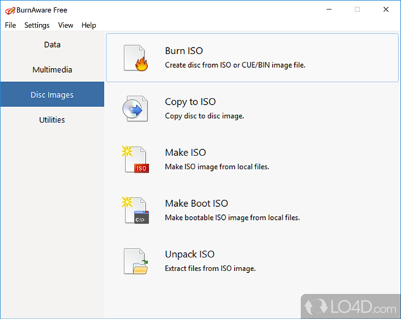 Free burning tool for CD, DVD and Blu-Ray - Screenshot of BurnAware Free