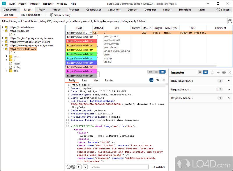 Fundamental manual tools for testing a web application - Screenshot of Burp Suite
