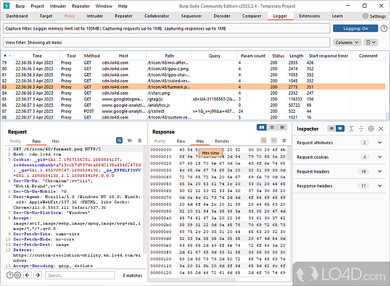 Burp Suite screenshot