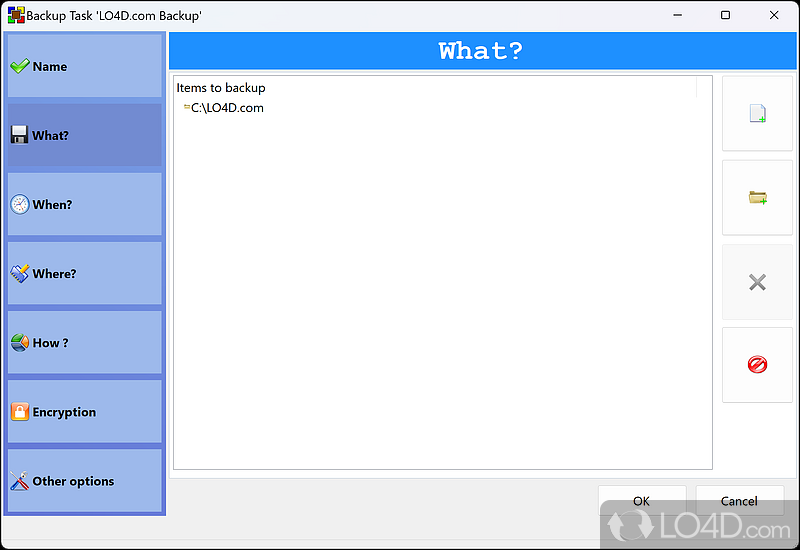 Encrypt and schedule backup tasks - Screenshot of BUtil