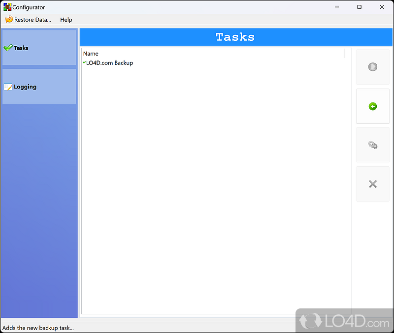 Create encrypted backup tasks to save extra copies of important files - Screenshot of BUtil