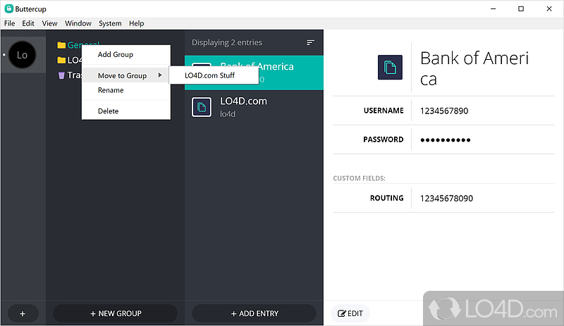 Thoroughly store credential entries and quickly generate passwords - Screenshot of Buttercup