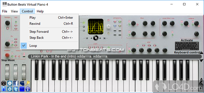 Basic functionality - Screenshot of Virtual Piano