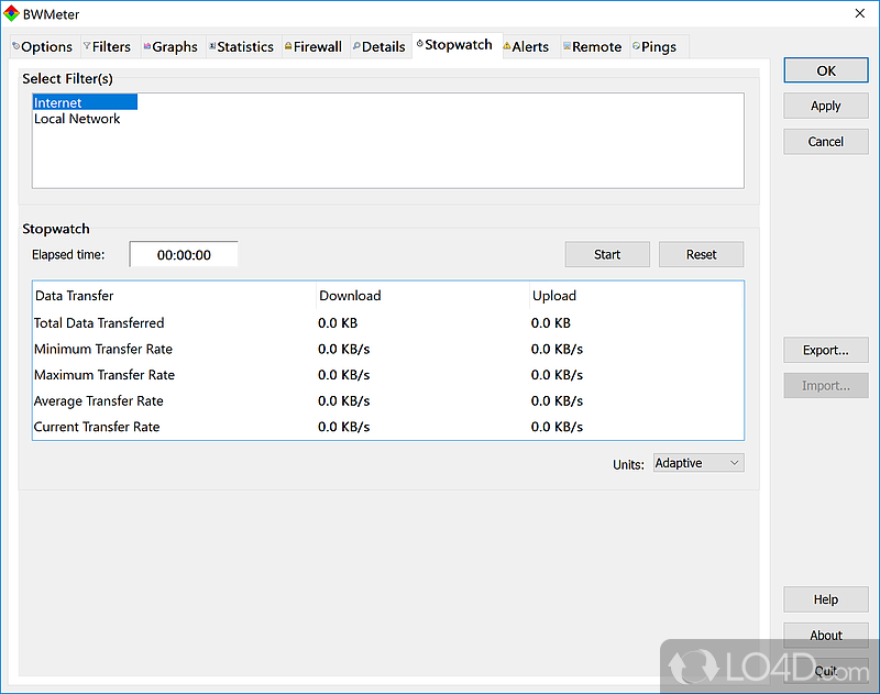 Traffic control by setting a speed limit - Screenshot of BWMeter