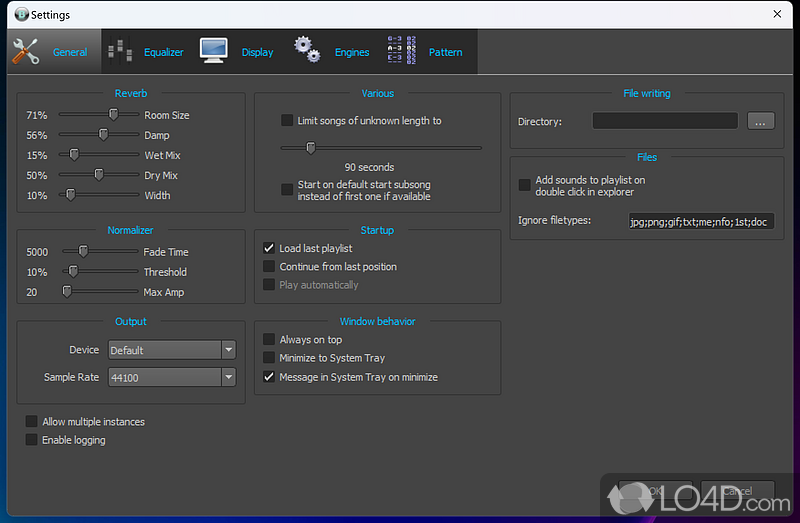 BZR Player: User interface - Screenshot of BZR Player