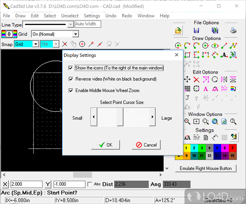 A free Design & photography program for Windows - Screenshot of CadStd Lite