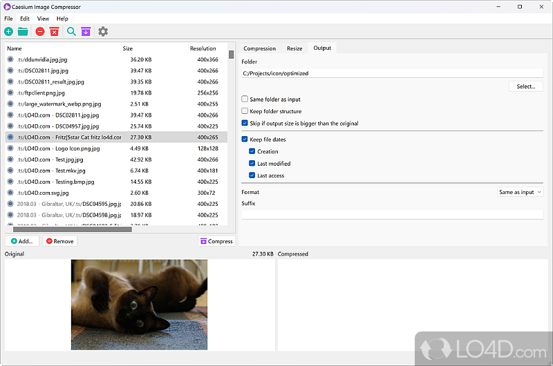 Compress photos without quality loss - Screenshot of Caesium Image Compressor