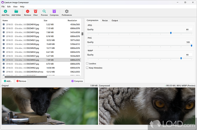 Caesium Image Compressor: Compress - Screenshot of Caesium Image Compressor