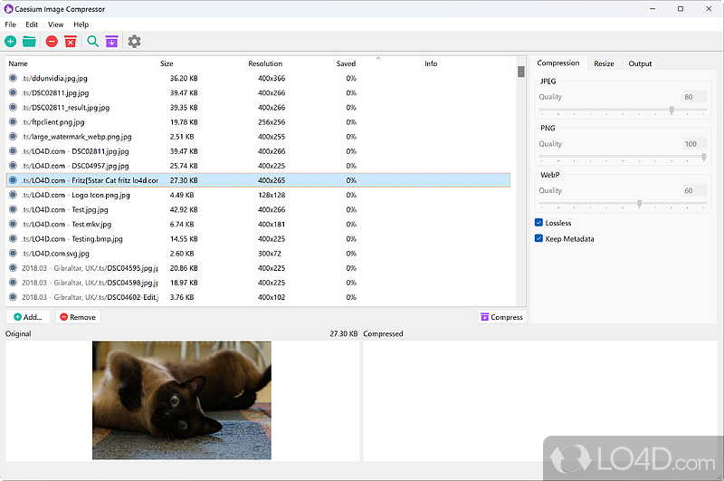 Compress your images fast and easy - Screenshot of Caesium Image Compressor