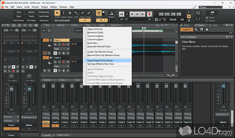 Modern recording studio - Screenshot of Cakewalk