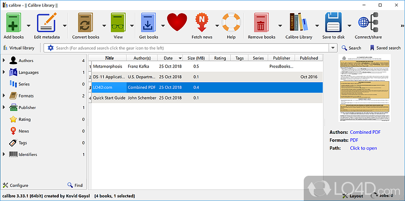 Keep e-book library thoroughly organized - Screenshot of Calibre