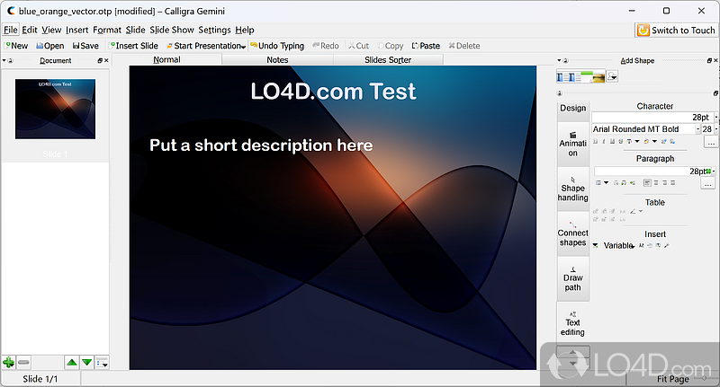 Create beautiful presentations with a PowerPoint alternative in Calligra Suite - Screenshot of Calligra Suite