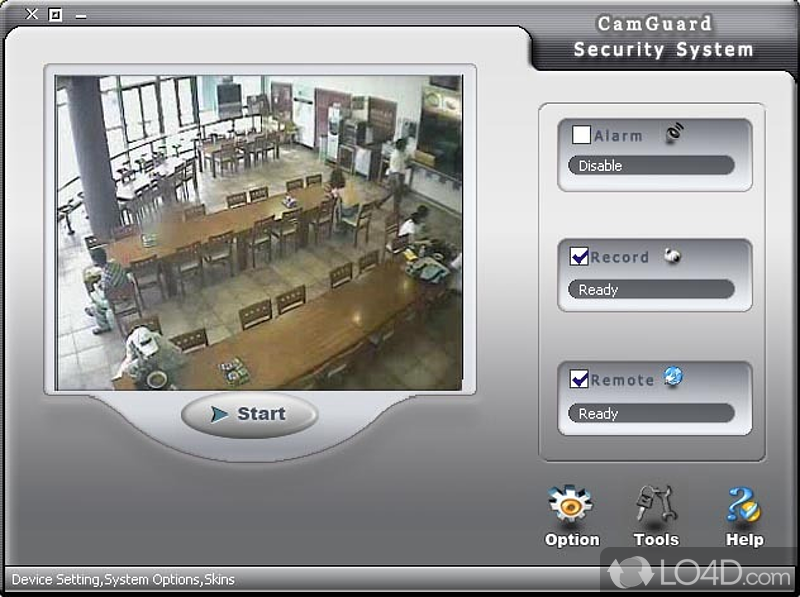 Turns PC with WebCam into an advanced Video Security - Screenshot of CamGuard Security System