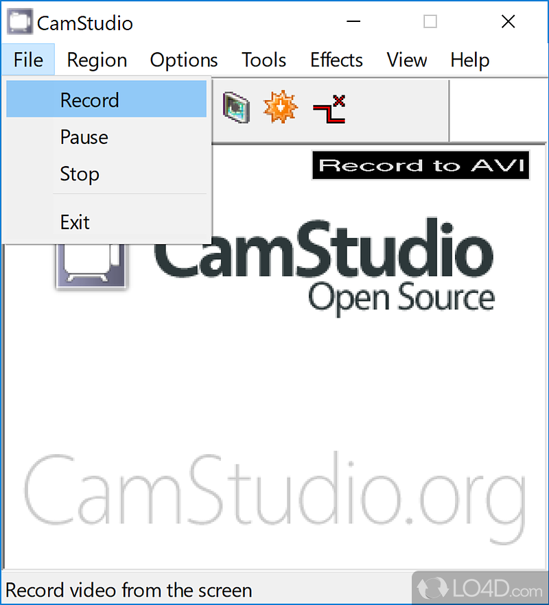 Record the desktop - Screenshot of CamStudio
