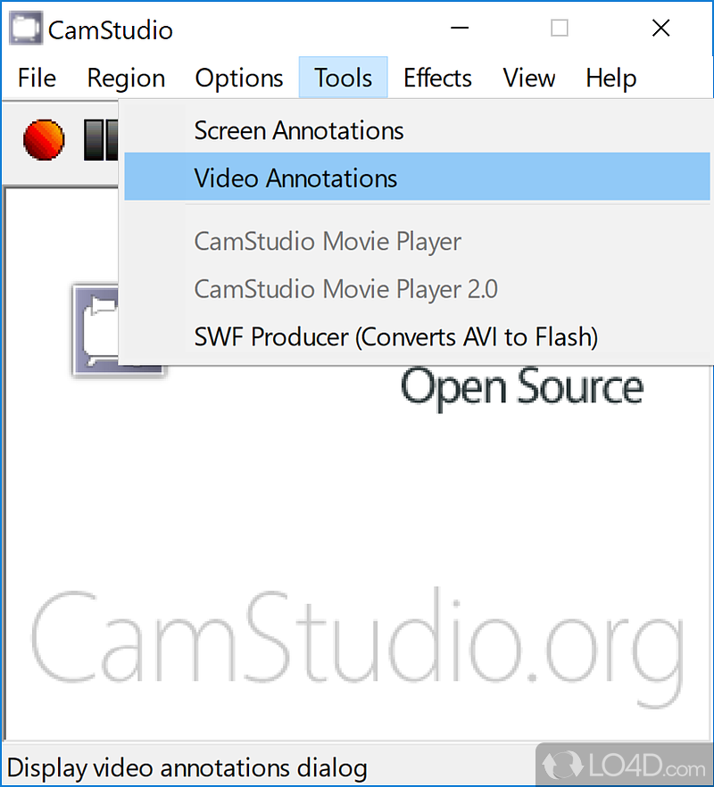 Simple and clean interface - Screenshot of CamStudio