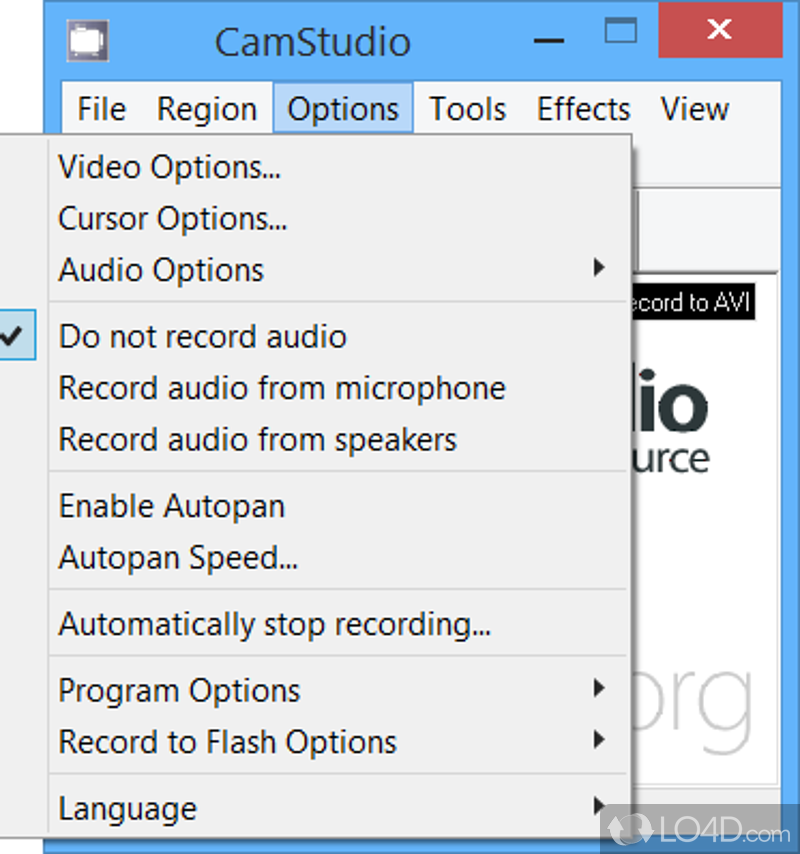 A compact tool for screen recording - Screenshot of CamStudio Portable