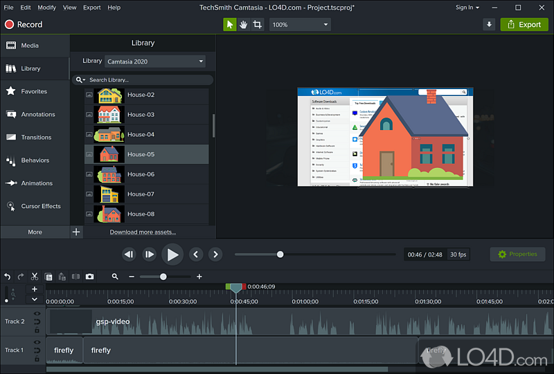 Create professional videos with ease - Screenshot of Camtasia