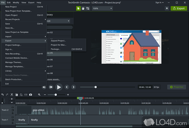 Create professional videos with ease - Screenshot of Camtasia