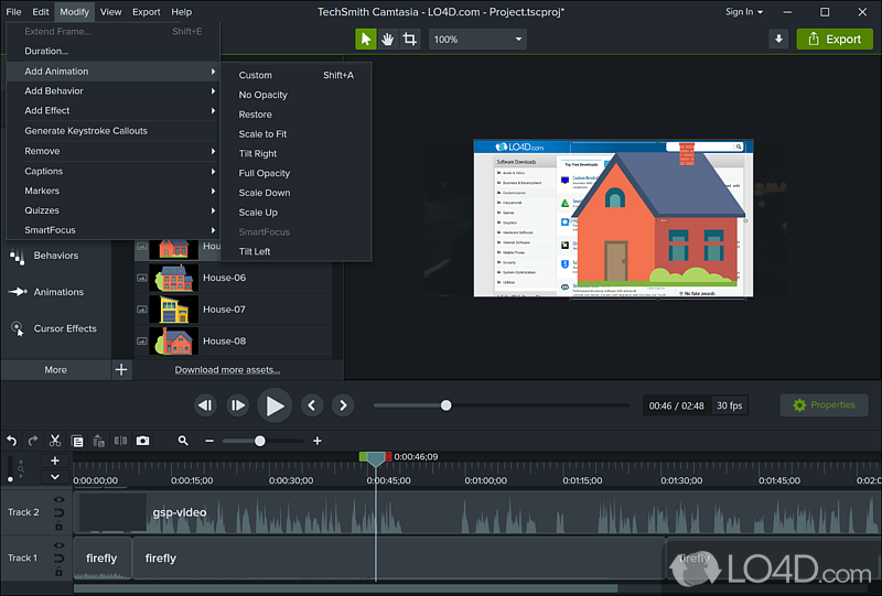 Import video and audio files - Screenshot of Camtasia