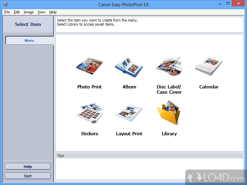 Way to create and print photo albums - Screenshot of Canon Easy-PhotoPrint EX