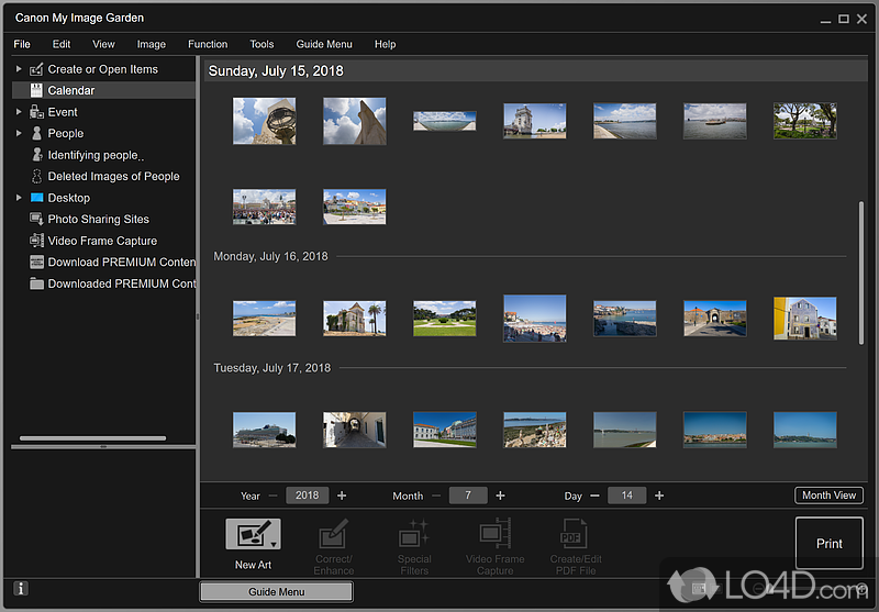 Piece of software that can easily make organizing - Screenshot of Canon My Image Garden