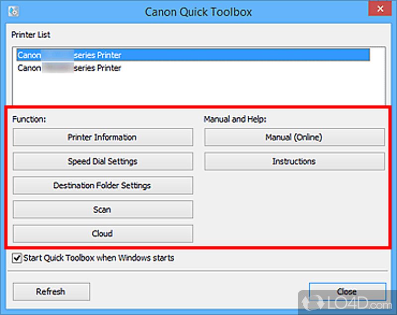 Canon Quick Toolbox screenshot
