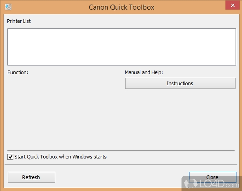 Utility for setting up and using Canon printers - Screenshot of Canon Quick Toolbox