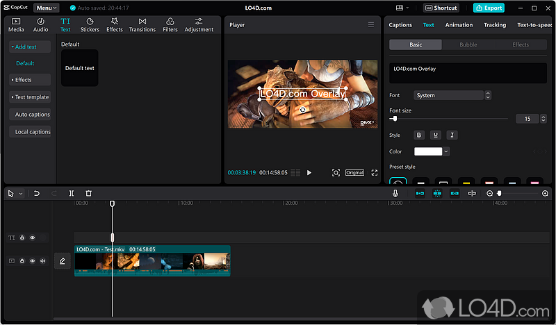 An accessible video editor - Screenshot of CapCut