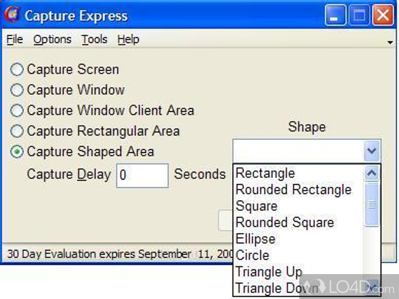 Capture Express: User interface - Screenshot of Capture Express