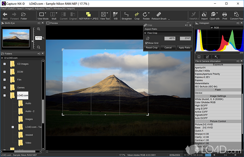 Effortlessly edit and convert NRF and NRW files from your Nikon camera - Screenshot of Capture NX-D