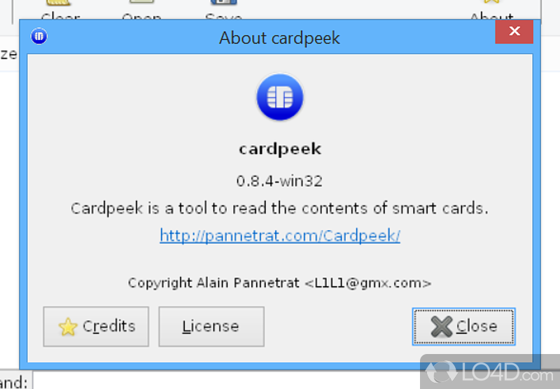cardpeek: User interface - Screenshot of cardpeek