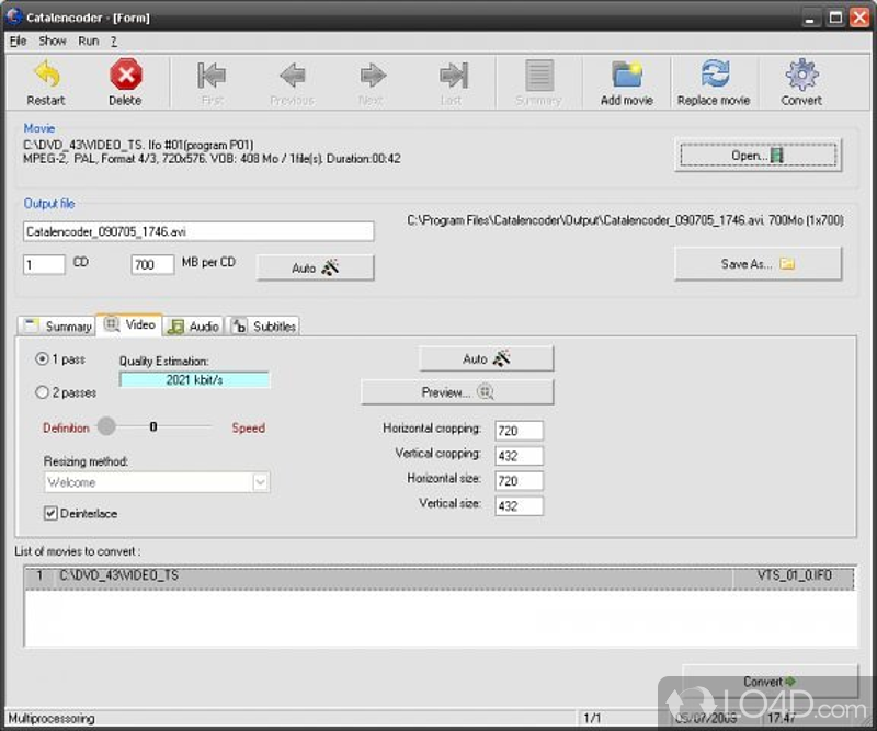 Free and very easy to use DVD ripper - Screenshot of Catalencoder