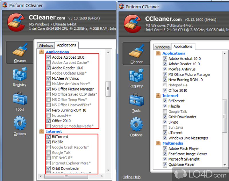Enhance CCleaner copy with this app, by adding support for a wide array of programs to - Screenshot of CCEnhancer