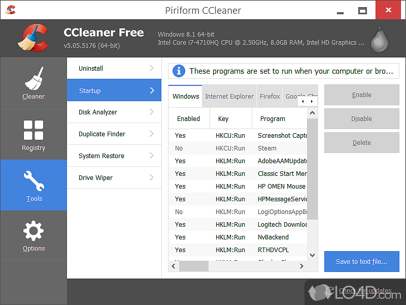 Easily get rid of junk files - Screenshot of CCleaner