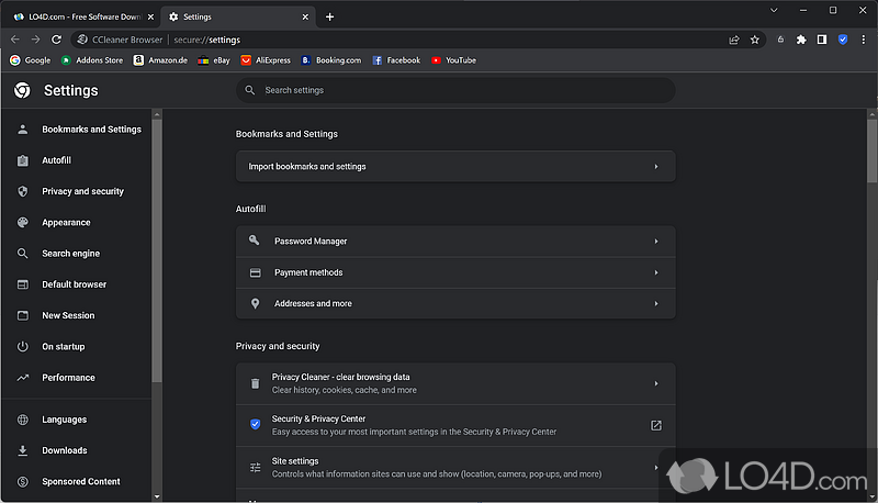 CCleaner Browser: Privacy cleaner - Screenshot of CCleaner Browser