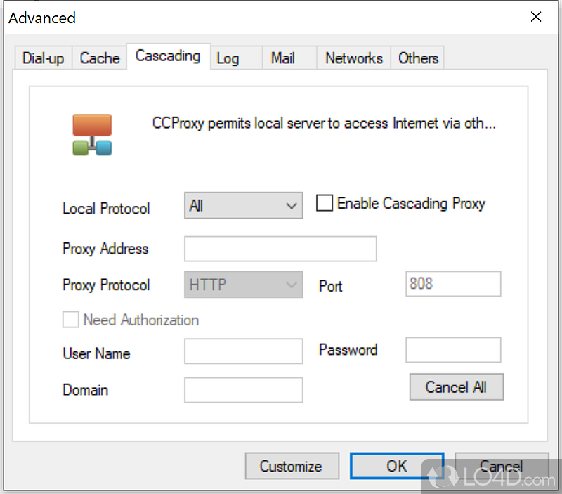 Use and manage your own proxy server to change IPs - Screenshot of CCProxy