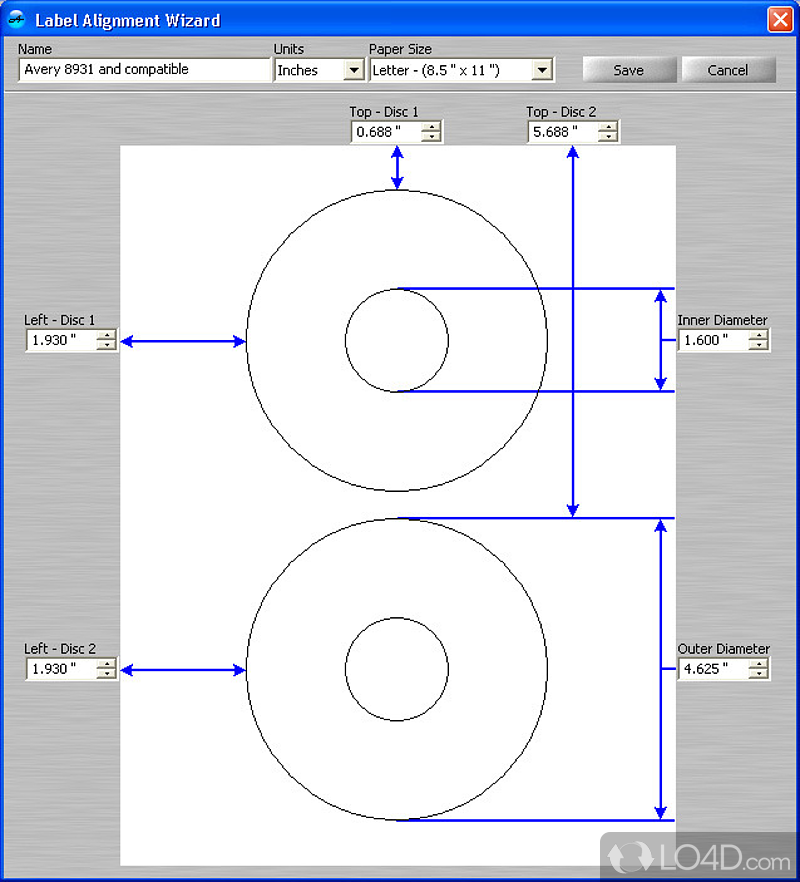 Smart cd label software that creates cd/dvd labels - Screenshot of CD and DVD Labeler