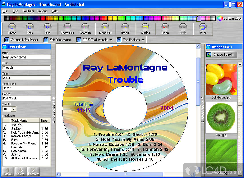 Smart cd/dvd label software - Screenshot of CD and DVD Labeler