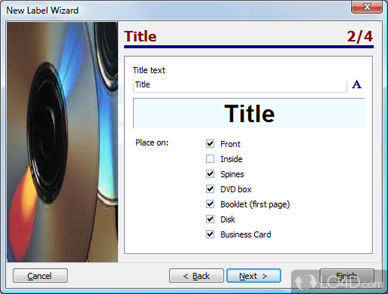 CD Label Designer: User interface - Screenshot of CD Label Designer